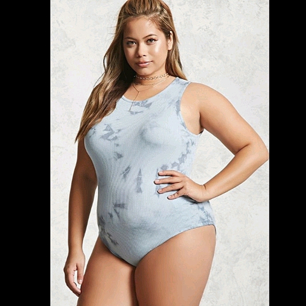 Forever 21 brown tie dye bodysuit size 2X